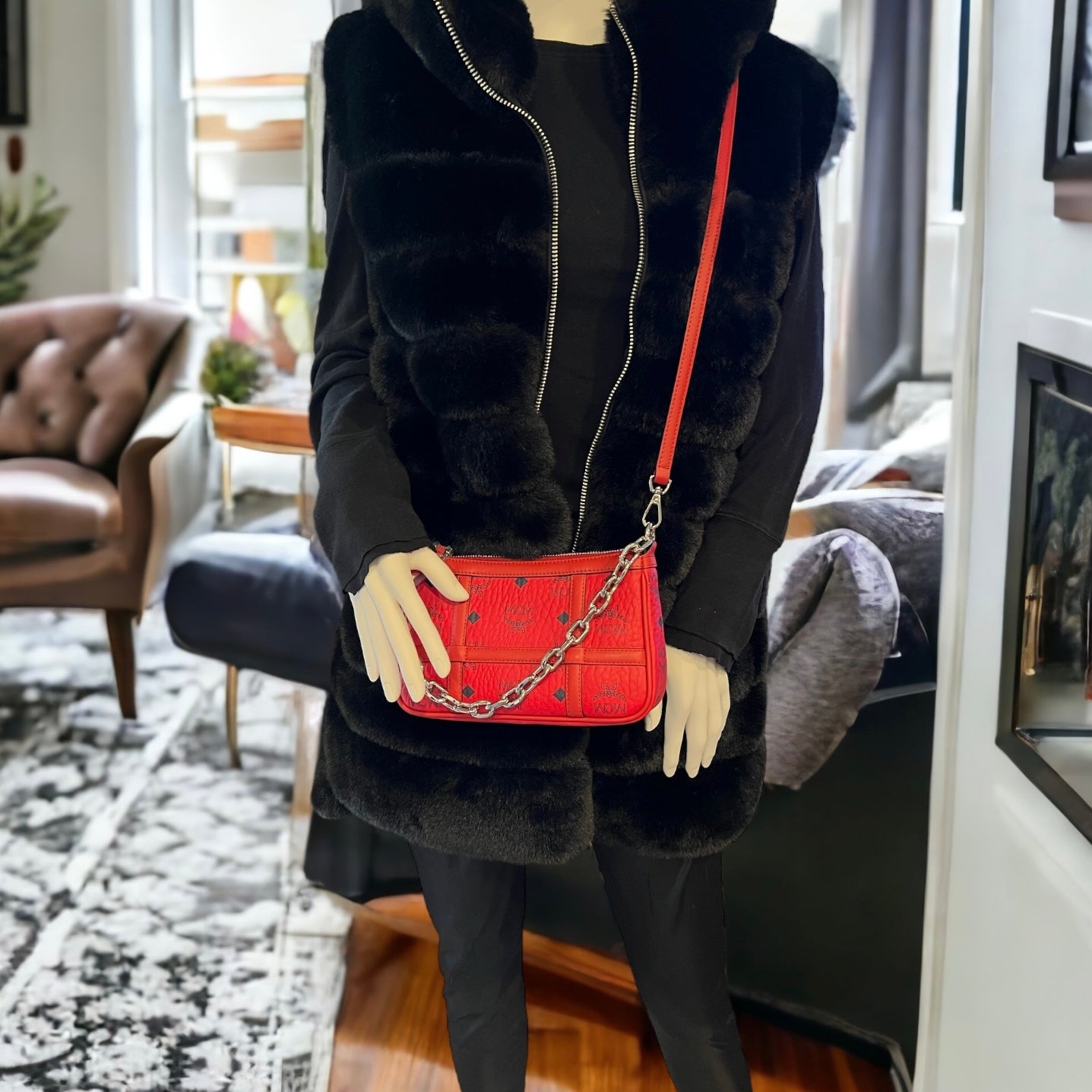 MCM Mini Aren Shoulder Bag in Visetos