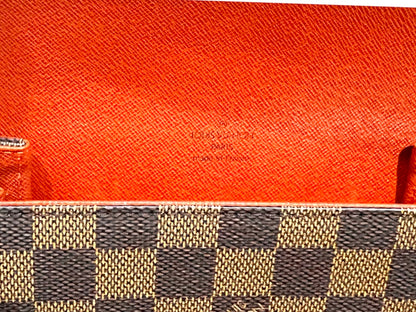 LV Damier Canvas Tribeca Carre Bag inside stamp view.