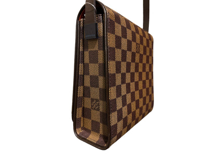 LV Damier Canvas Tribeca Carre Bag side and back view