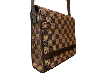 LV Damier Canvas Tribeca Carre Bag side & front view