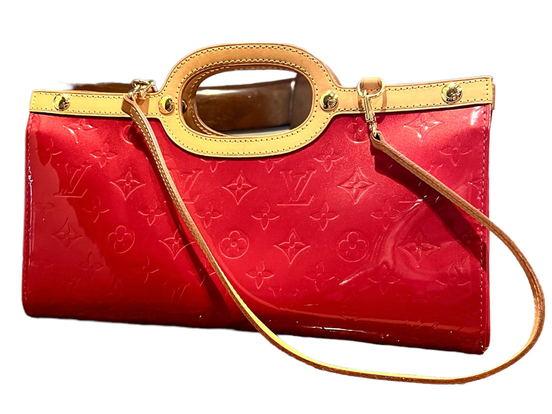 Louis Vuitton Roxbury Drive Vernis Leather Shoulder Bag Burgundy