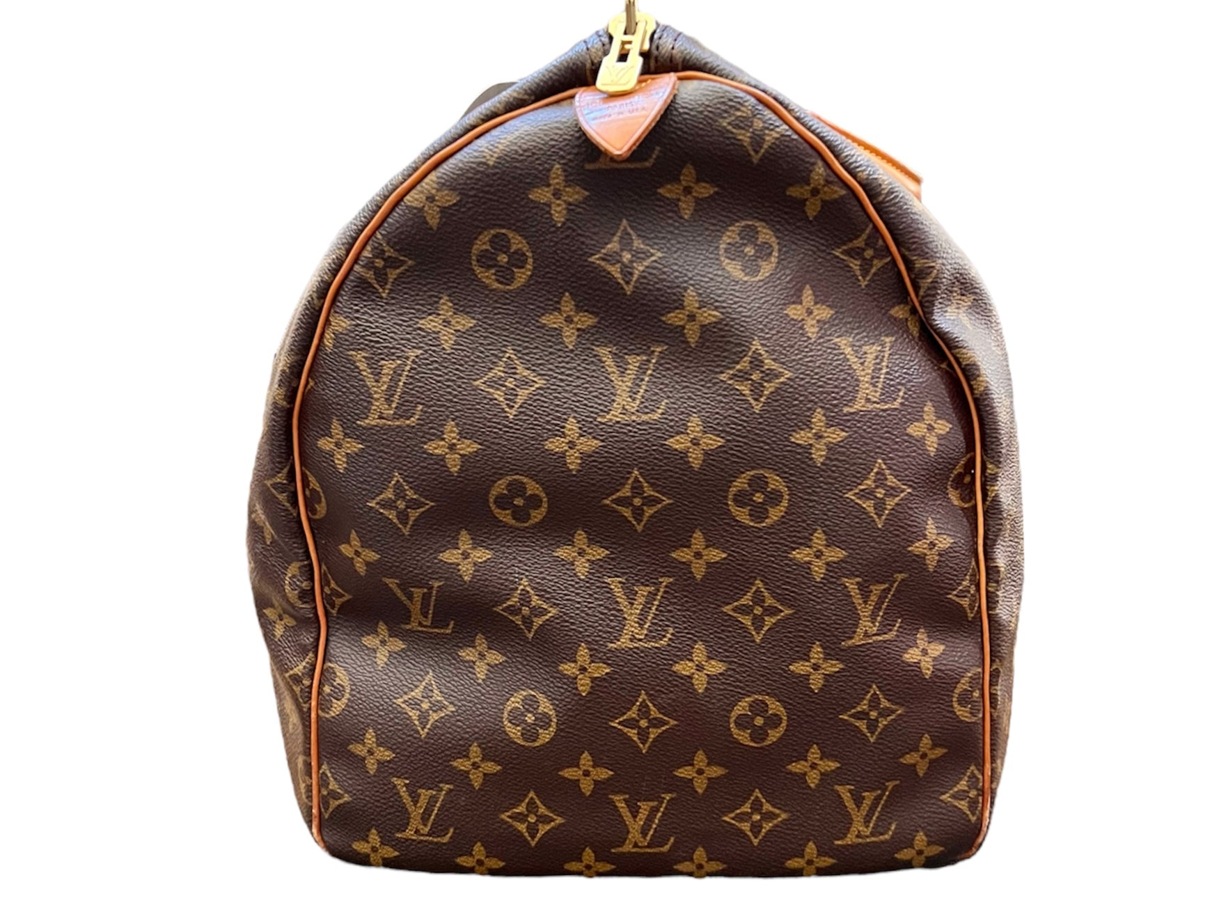 Used Louis Vuitton Keepall 55 Brw/Pvc/Brw Bag